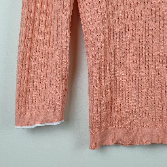 Lauren Ralph Lauren Classic Tennis Cable Knit Sweater Size M Old Money Preppy - Picture 4 of 10